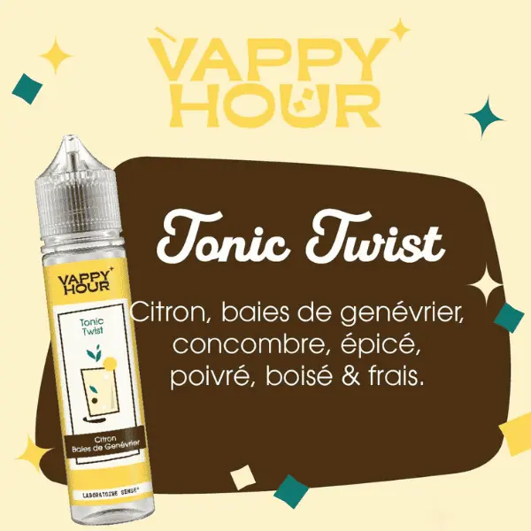 E-LIQUIDE LABORATOIRE SENSE VAPPY HOUR TONIC TWIST SAVEURS E-LIQUIDE LABORATOIRE SENSE VAPPY HOUR TONIC TWIST SAVEURS